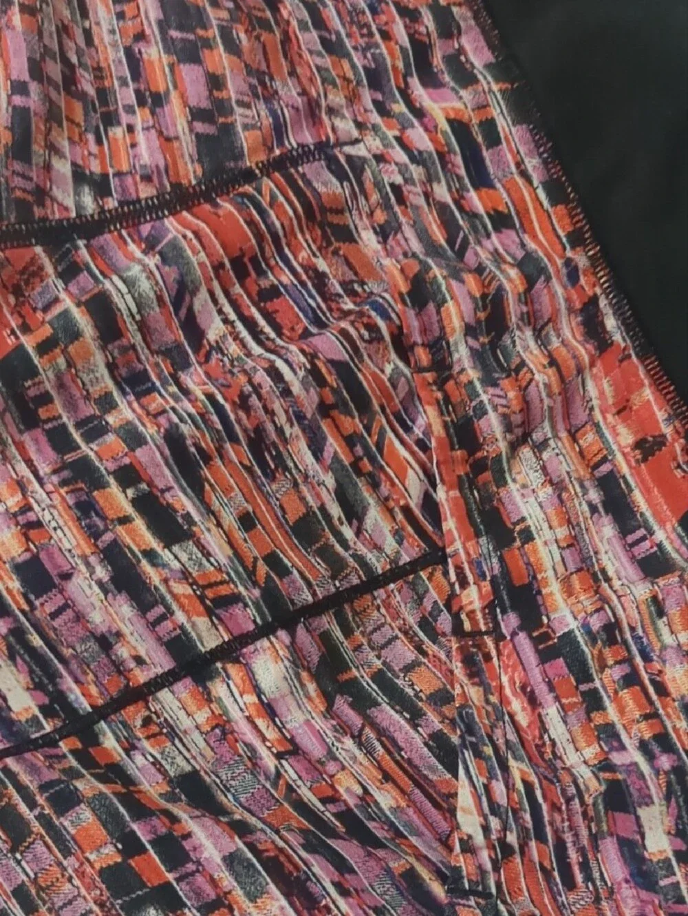 lululemon athletica Multi-Color Patterned Athletic Shorts with Black Waistband
